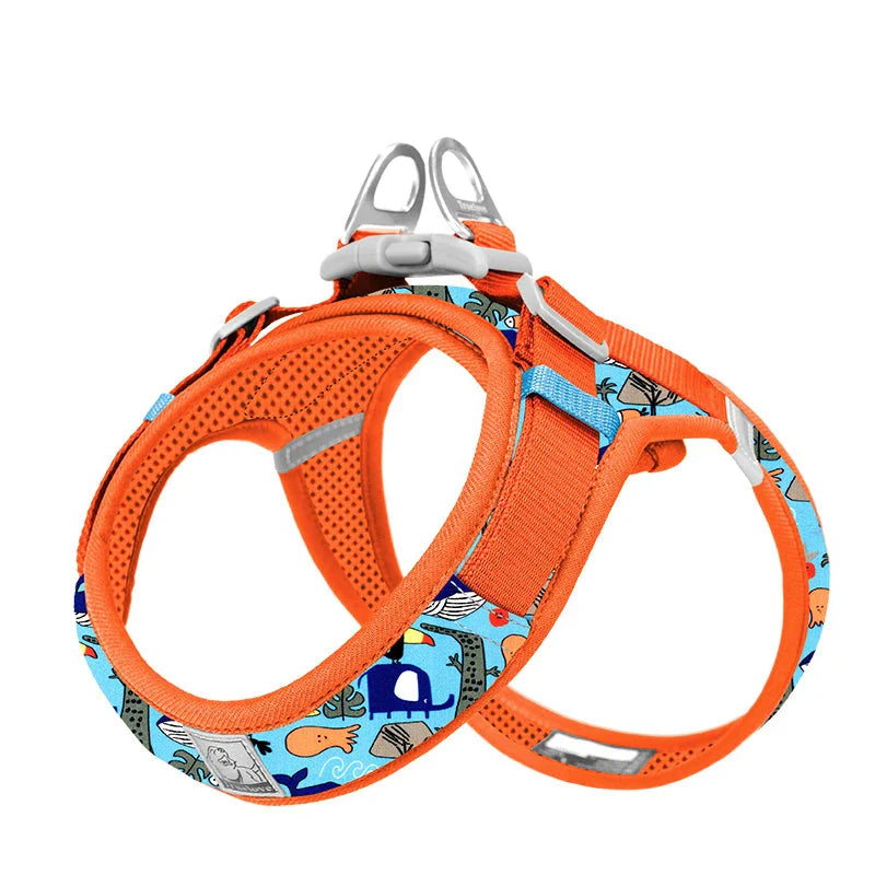 Dog Truelove Floral Printing Mesh Harness