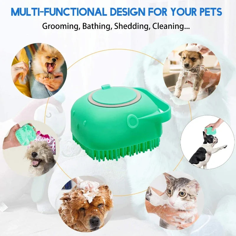Pet Soft Silicone Rubber Shampoo Brush