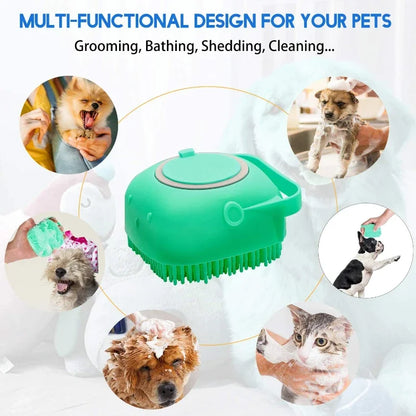 Pet Soft Silicone Rubber Shampoo Brush