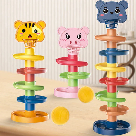 Kids Track Rolling Ball Push Pop Toy