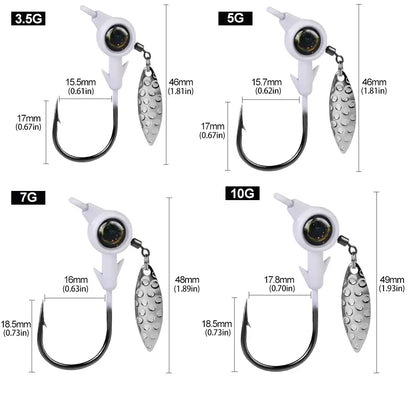 3pcs Jig Fishing Rotating Hook
