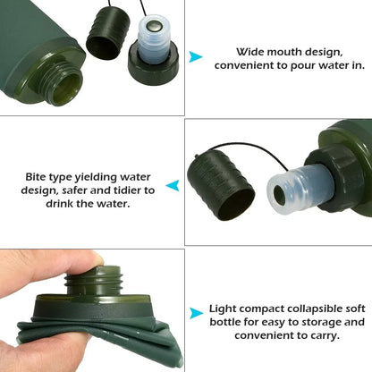 Outdoor Folding Soft Flask Drink Water Bottle